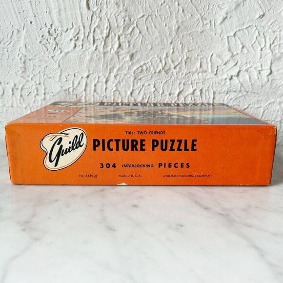 Vintage 1950s Two Friends Cowboy & Horse 304 Piece Guild Jigsaw Puzzle-Complete - Picture 5 of 9